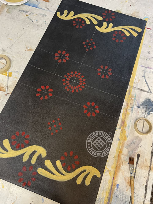 Hand painted table runner