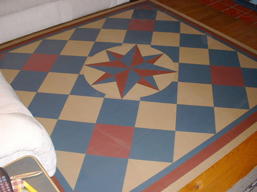 Mariners Compass with diamonds Floorcloth