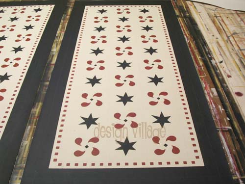 Pinwheels and Stars Floorcloth 30x6