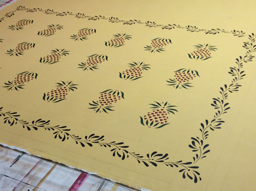 Early American Pineapple Floorcloth