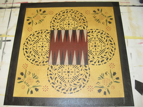 Durant House Backgamon Gameboard Floorcloth