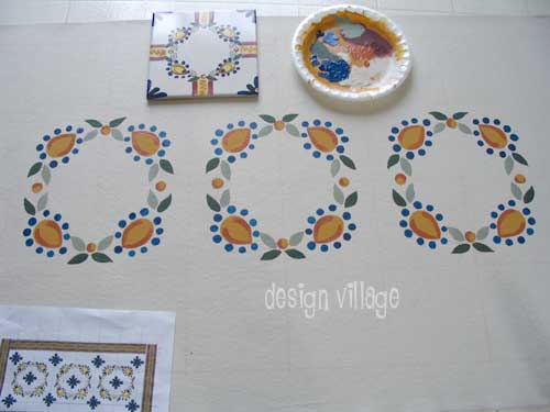 Custom Tiles Floorcloth - work in progreess