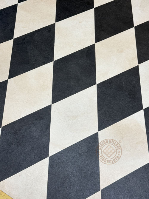 Floorcloth after stenciling