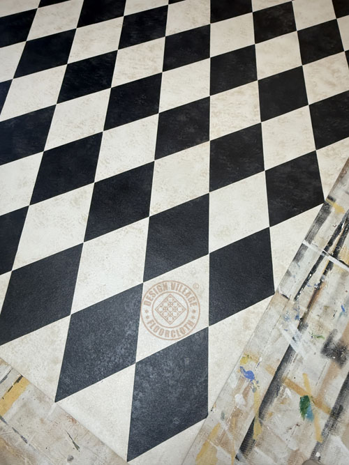 Floorcloth after stenciling