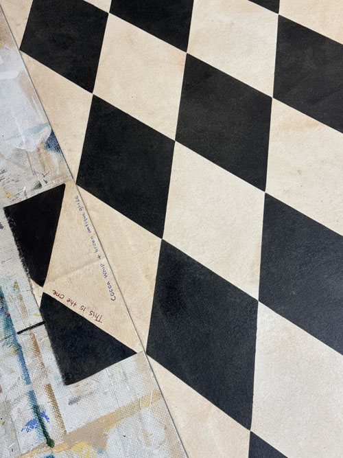 Floorcloth after stenciling