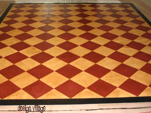 18th Century Diamond Pattern Floorcloth