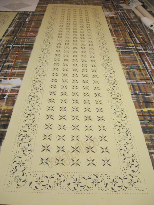 May House Floorcloth #4 with Solid border