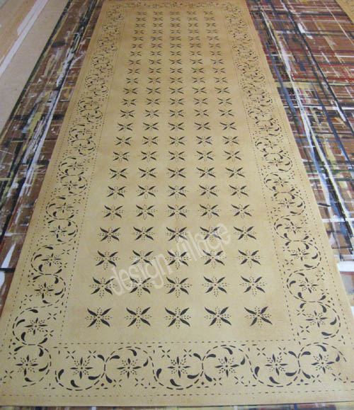 May House Floorcloth #4 with Solid border