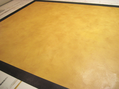 Pine Yellow Floorcloth with Black Border