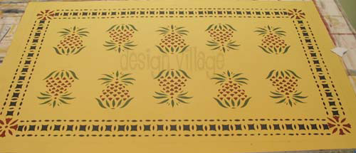 Early American Pineapple Floorcloth