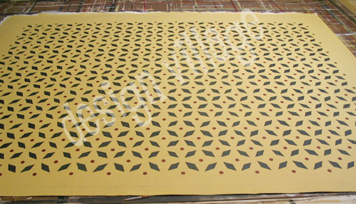 Weston Colonial Floorcloth in Pine Yellow 6x8