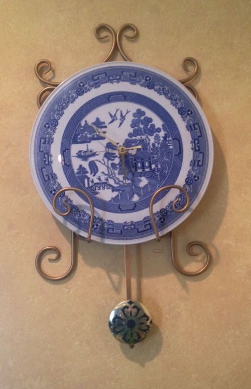 Coordinating Blue Willow wall clock