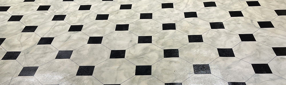 Hexagon Pattern Floorcloth