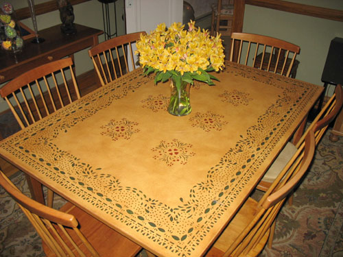 Floorcloth on Dining Table