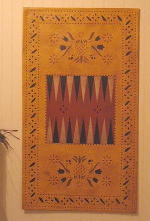 Williamsburg Backgamon floorcloth 