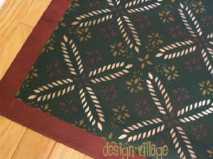 Colonial Flower Floorcloth 3- Green