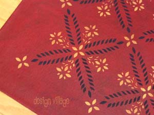 Colonial Flower Floorcloth 1- Red
