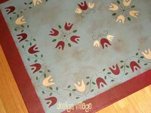 Rustic Amish Tulip Design Floorcloth #1
