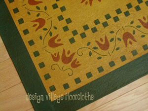 Rustic Amish Tulip Design Floorcloth #2