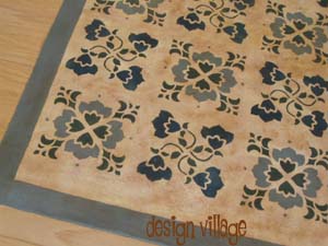 Baltimore Quilt Floorcloth :: Amish Blue