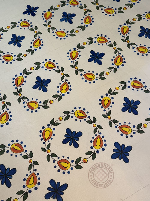 Talavera Tiles Floorcloth